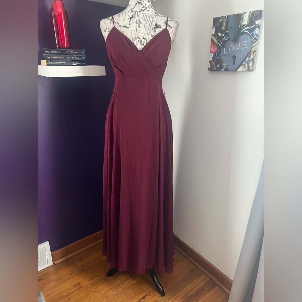 Birdy Grey Wine Colored Kaia Bridesmaid Prom Gown NWT